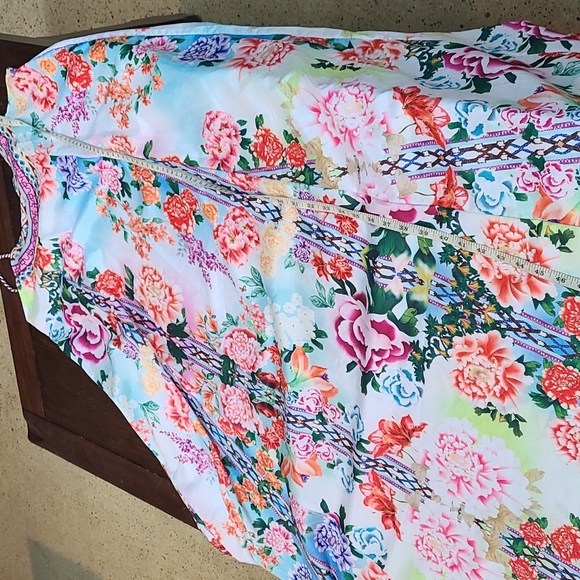 Corrugated Floral Summer Chiffon Maxi Dress Long Beach Dress - Picture 8 of 14